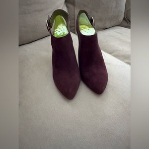 Sam Edelman Julian Burgundy Suede Buckle Slingback